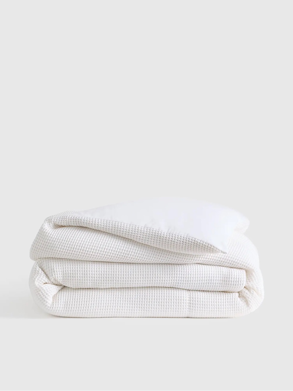 NWOT QUINCE Organic Waffle Duvet Cover Full/Queen White 0678